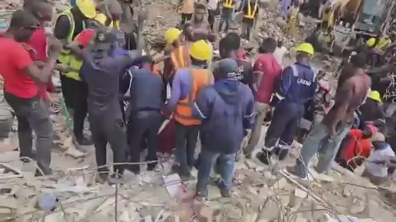Ten people have been rescued from the rubble of the three-storey building that collapsed in the Alak...