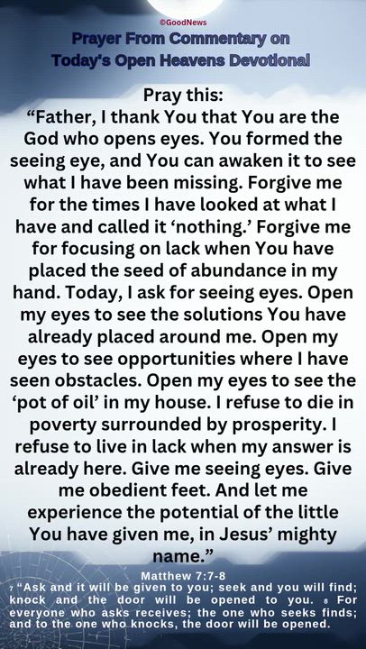 #PrayerFromCommentaryOnTodaysOpenHeavensDevotionalbyPastorEAAdeboye 
1 John 5:14-15 Voice
We live in...
