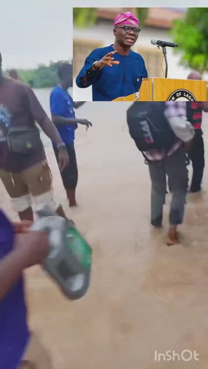 Serious flooding at Command Bridge in Alimosho LGA following yesterday's rainfall, residents are cal...