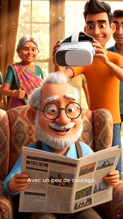 Grandpa thought VR was just another gadget... until he stepped into a whole new world! 😂🥽 His pric...