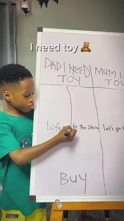 JoKe Of ThE dAy!...true true Lion no dey born goat!  
This young Lion don already sabi how to press...