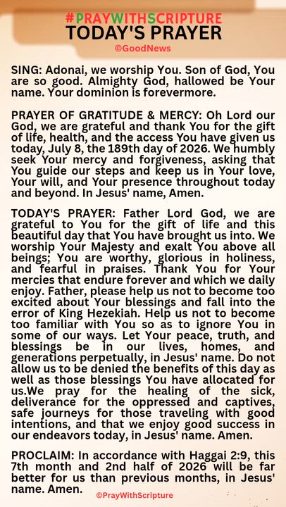 #PrayWithScriptureTodaysPrayer 
TODAY'S PRAYER: Father Lord God, we are grateful to You for the gift...