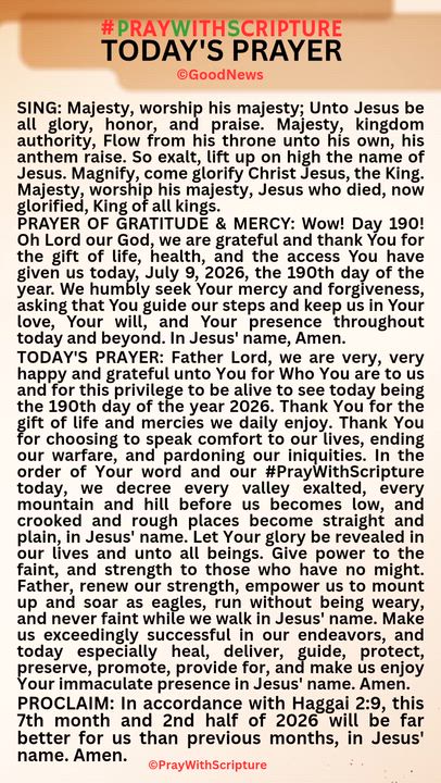 #PrayWithScriptureTodaysPrayer 
TODAY'S PRAYER: Father Lord, we are very, very happy and grateful un...