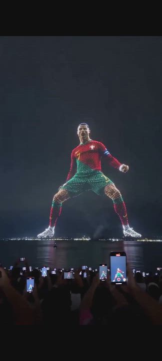 Cristiano Ronaldo's Drone Celebration In Madeira, Portugal Was Massive. 
"THANK YOU, RONALDO"