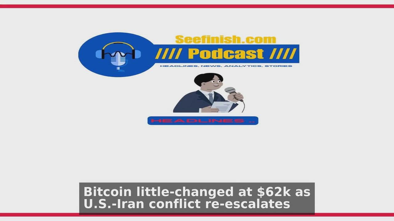 Top 10 Cryptocurrency headlines 🙄🚀 discussions:
1. Bitcoin little-changed at $62k as U.S.-Iran con...
