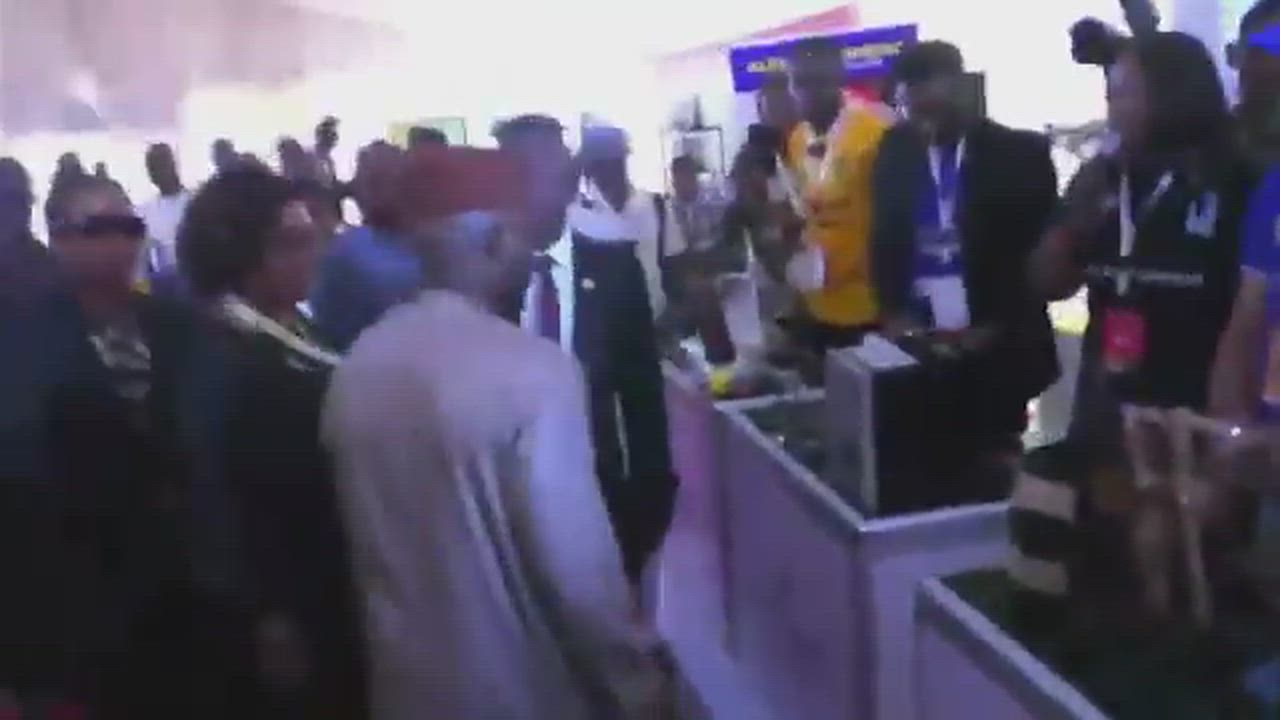 Governor Alex Otti of Abia State meets inventor Magnus Emenuga of Embedded TechLab in Aba, praising...