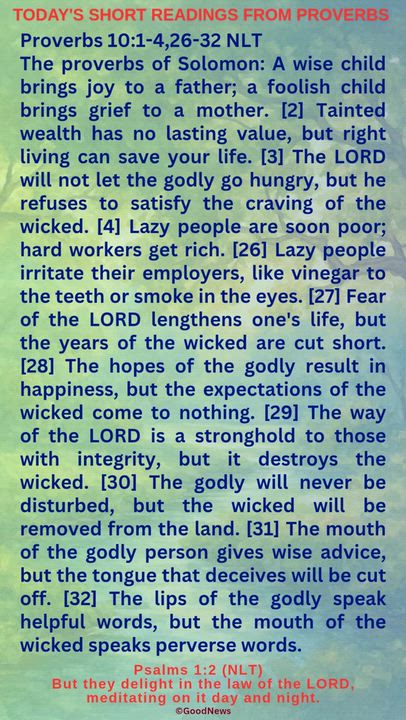 #DailyScriptureDelightsFromProverbs
Proverbs 4:7-9 TLB
Getting wisdom is the most important thing yo...