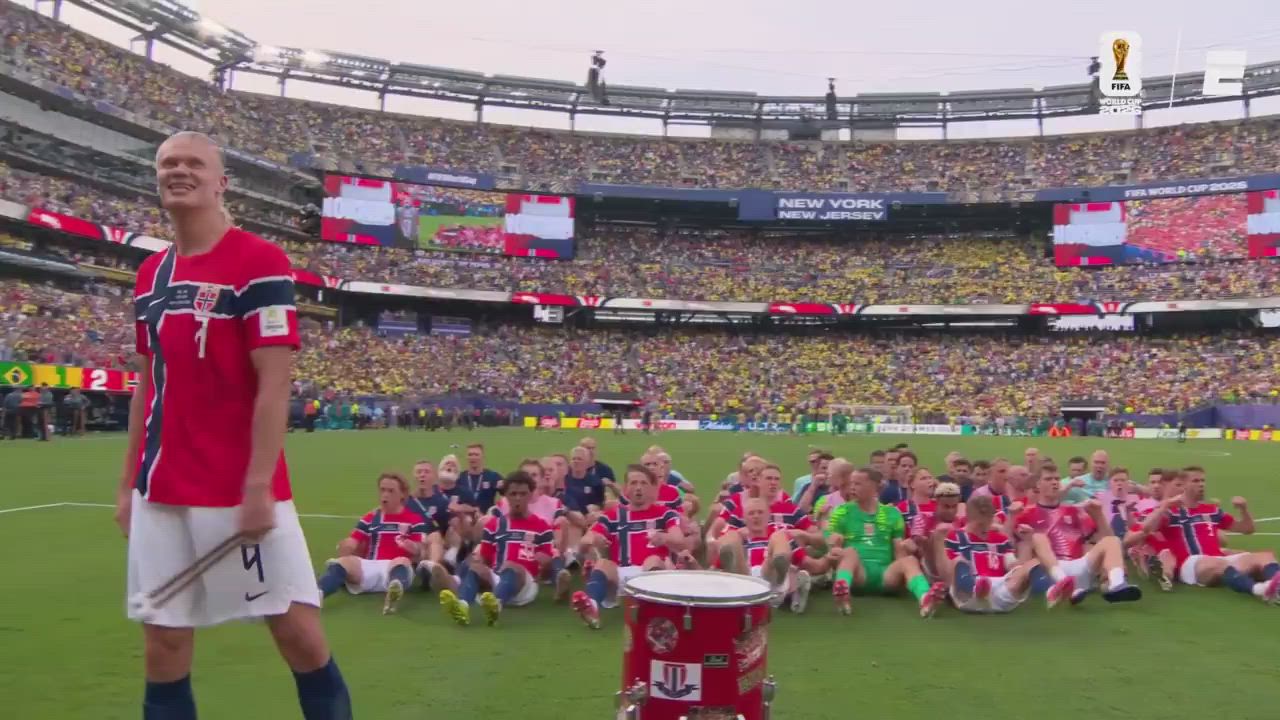 Erling Haaland led the Viking Row for Norway🇳🇴 for the first time after they eliminated Brazil in th...