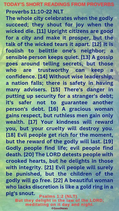 #DailyScriptureDelightsFromProverbs
Proverbs 4:7-9 TLB
Getting wisdom is the most important thing yo...
