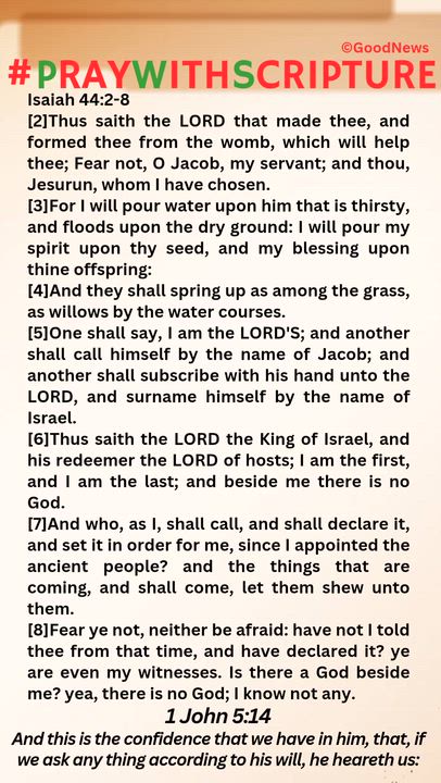 #PrayWithScriptureTodaysBibleReading 
Isaiah 44:2-8
[2]Thus saith the LORD that made thee, and forme...