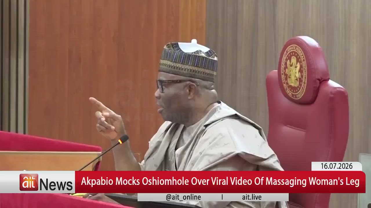 Senate president Akpabio Mocks Oshiomhole Over Viral Video Of Massaging Woman's Leg