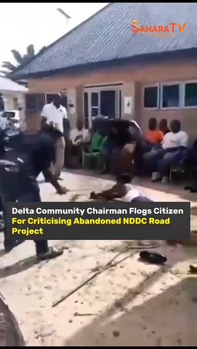 WATCH: Delta Community Chairman Flogs Citizen For Criticising Abandoned NDDC Road Project