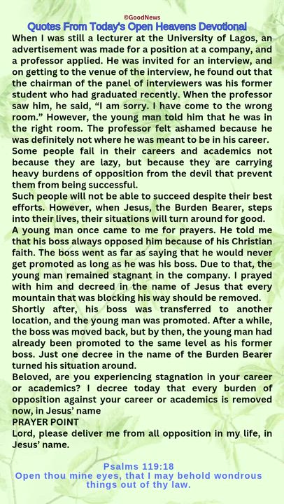 #QuoteFromTodaysOpenHeaven
Read through and follow the steps and action points. Be inspired, love Go...
