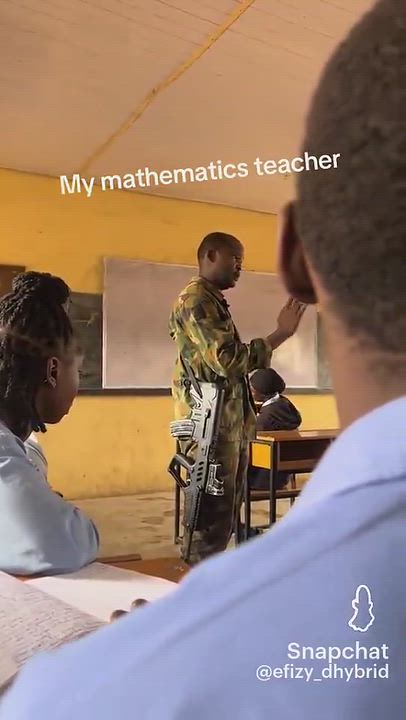 Video of Air Force mathematics teacher teaching students in class