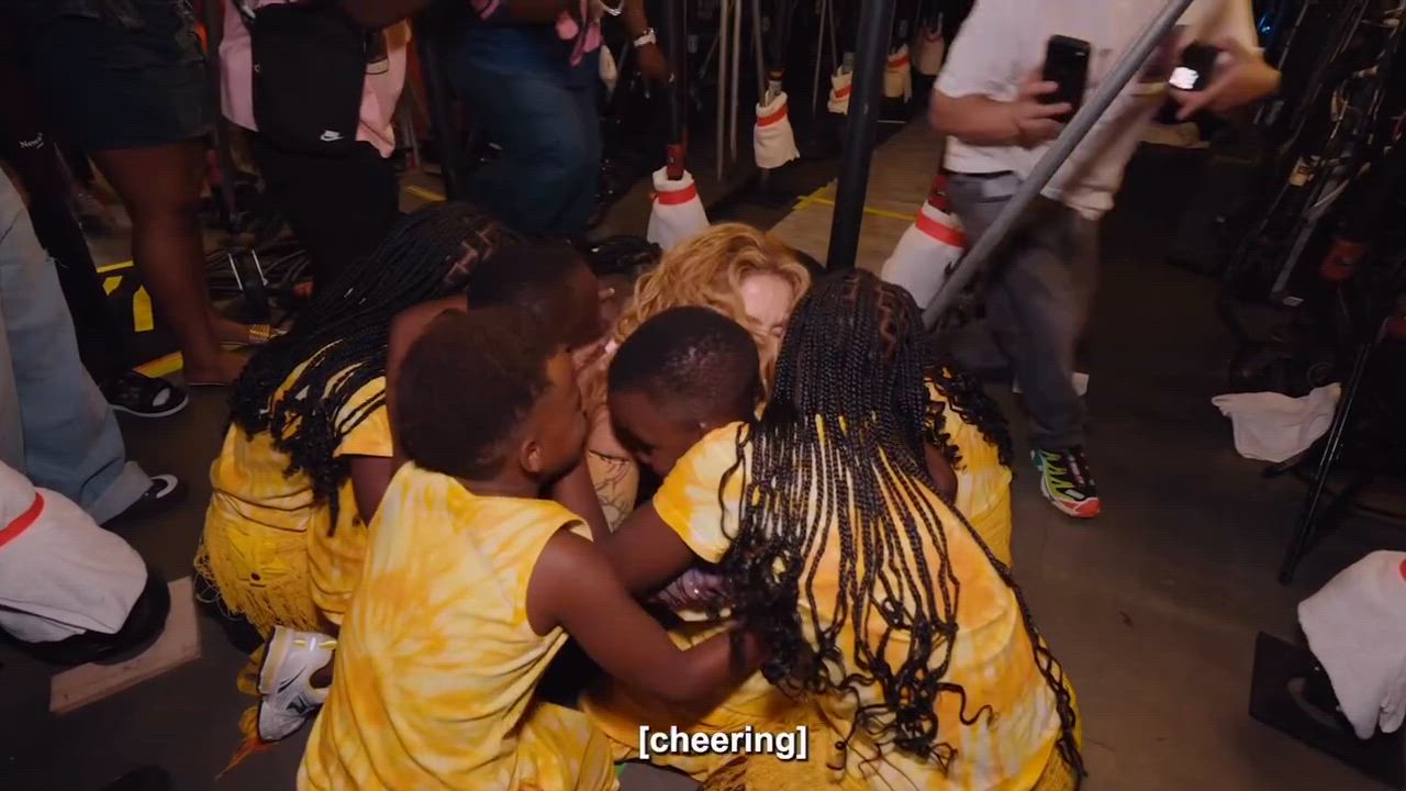 Shakira and Uganda's Triplets Ghetto Kids shared a deeply emotional farewell backstage in New York a...