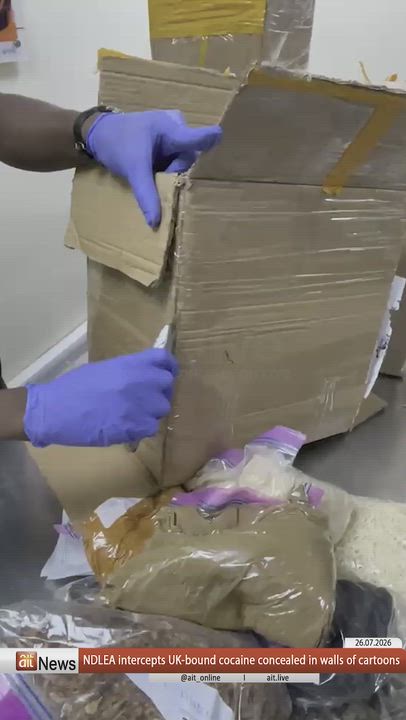 NDLEA intercepts UK-bound cocaine concealed in walls of cartoons. 

Nice work 🤝