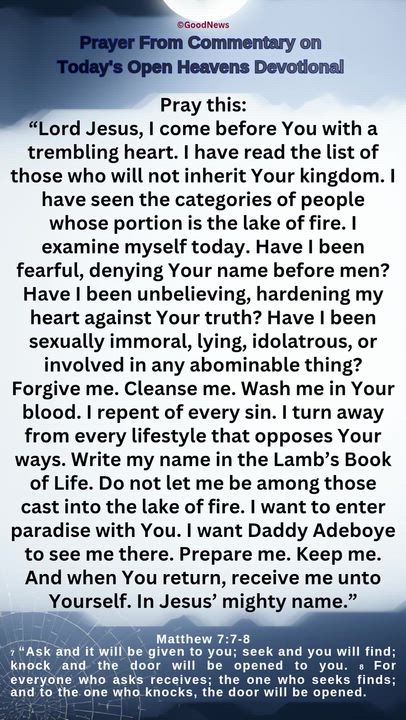 #PrayerFromCommentaryOnTodaysOpenHeavensDevotionalbyPastorEAAdeboye 
1 John 5:14-15 Voice
We live in...