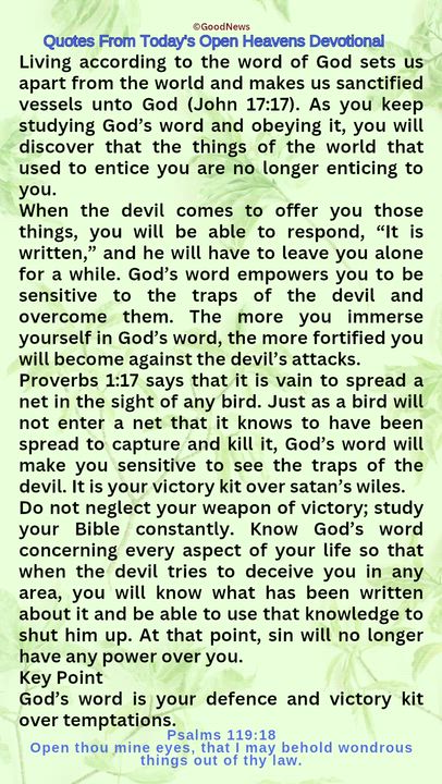 #QuoteFromTodaysOpenHeaven
Read through and follow the steps and action points. Be inspired, love Go...
