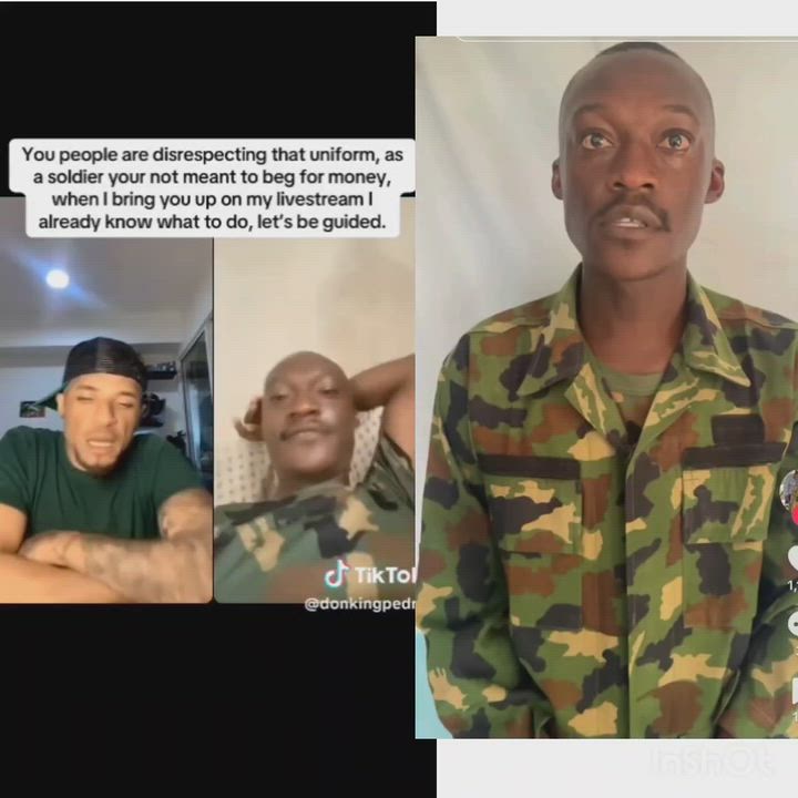 Nigerian soldier reportedly arrested after begging a TikTok influencer for money during a livestream...