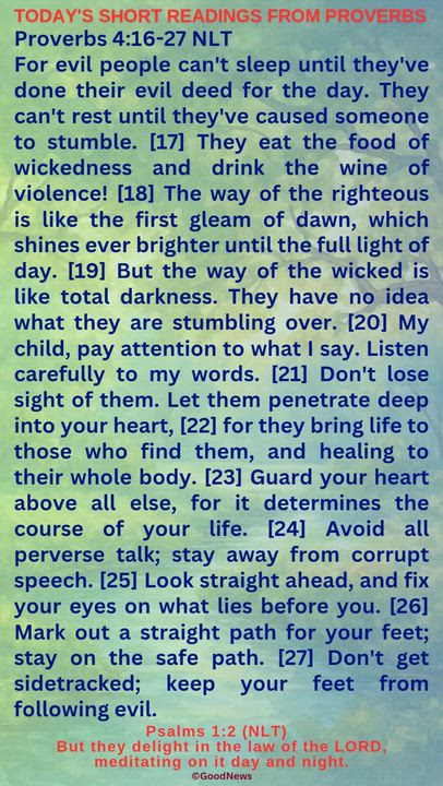 #DailyScriptureDelightsFromProverbs
Proverbs 4:7-9 TLB
Getting wisdom is the most important thing yo...