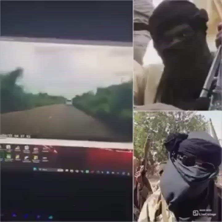 Driver share frightening footage showing moment he narrowly escaped from kidnappers on a Nigerian hi...