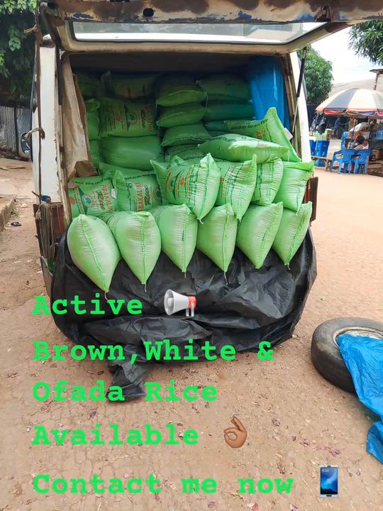 Active 📢 
Brown Rice Available 👍🏽 
White Rice Available 👍🏽 
Ofada Rice Available 👍🏽 
Contact...