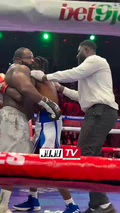 Kizz Daniel’s bouncer, Atobiloye Kelvin, and his counterpart Viper share a moment after their much-a...