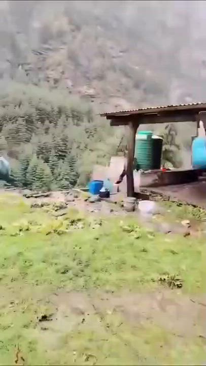 A massive landslide has struck Nepal, with huge amounts of earth and debris sweeping through the are...