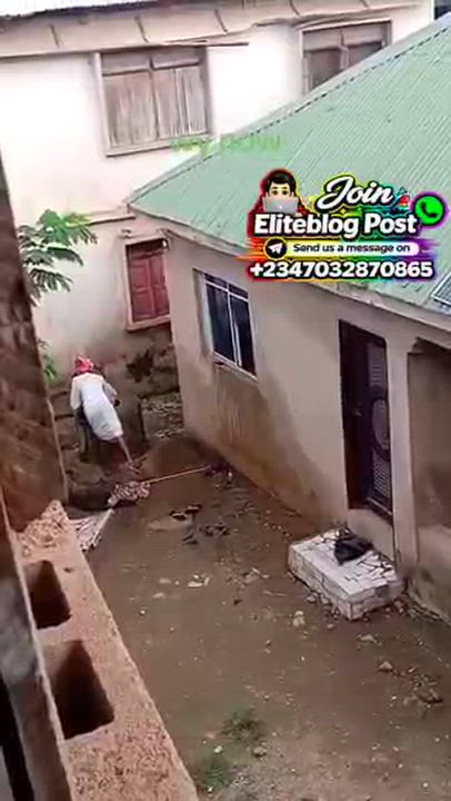 Just in: Angry Nigerian Lady pours water inside her boyfriend’s room for breaking up with her she al...