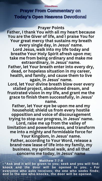 #PrayerFromCommentaryOnTodaysOpenHeavensDevotionalbyPastorEAAdeboye 
1 John 5:14-15 Voice
We live in...