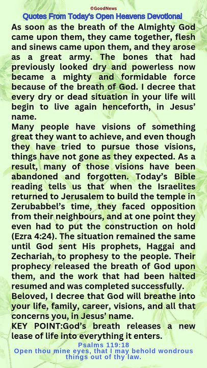 #QuoteFromTodaysOpenHeaven
Read through and follow the steps and action points. Be inspired, love Go...